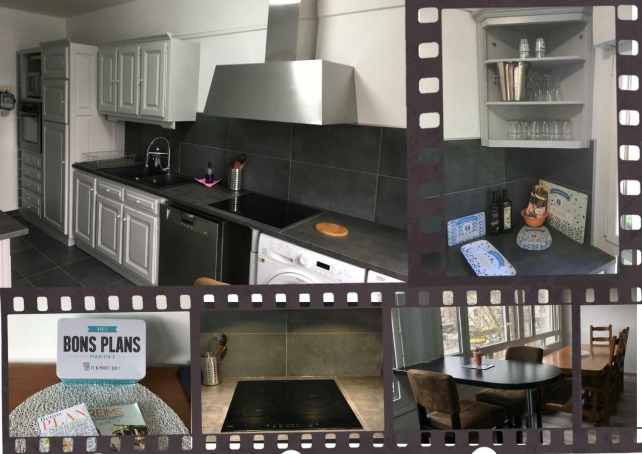 Bedinreims "Burgundy Bottle" 110M2 Exceptional, 4 Chambres Doubles, 2 Bain, Free Park & Wifi, Tout Equipe ภายนอก รูปภาพ